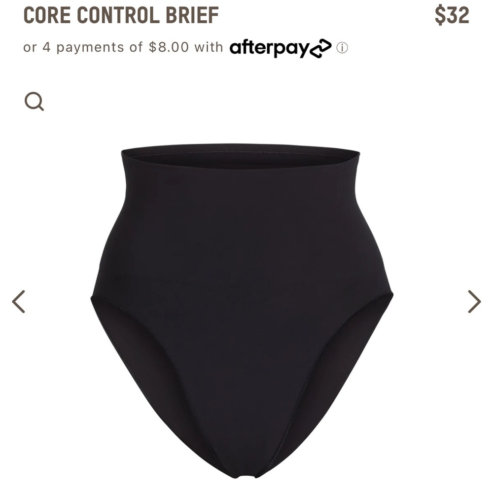 SKIMS CORE CONTROL BRIEF in Black Size Small/Medium